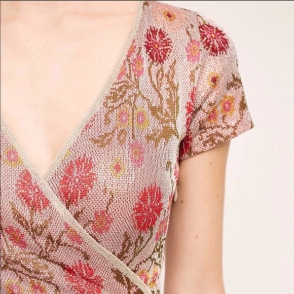 ✨Anthro Posy Floral Metallic Knit Maxi Dress - Picture 4 of 8